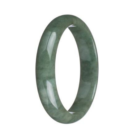 Genuine Untreated Green Traditional Jade Bangle Bracelet – 64mm Half Moon